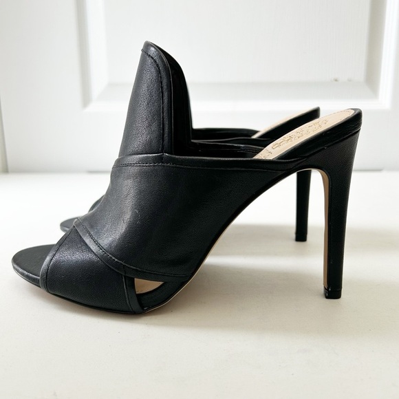 Vince Camuto Kazzia Black Leather Heeled Mules Open Toe Stilleto Size 8 UNWORN - Picture 6 of 16